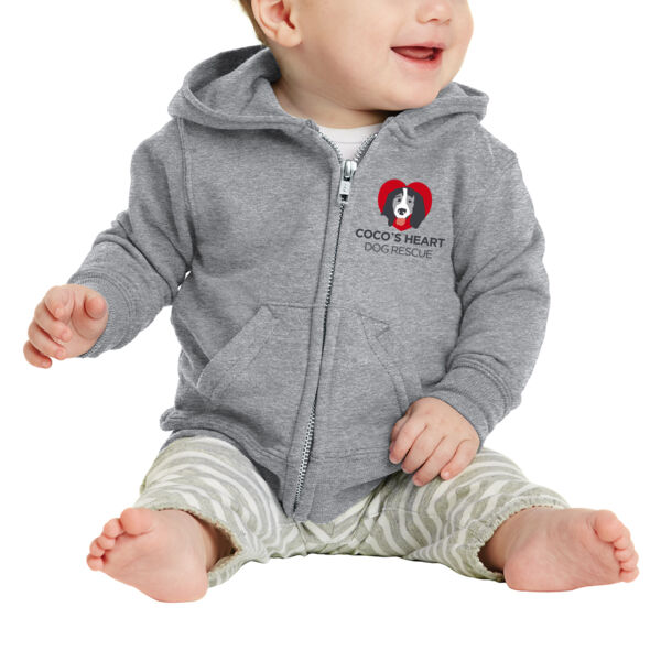 Port & Company® Infant Core Fleece Full-Zip Hooded Sweatshirt - Printed Logo Thumbnail