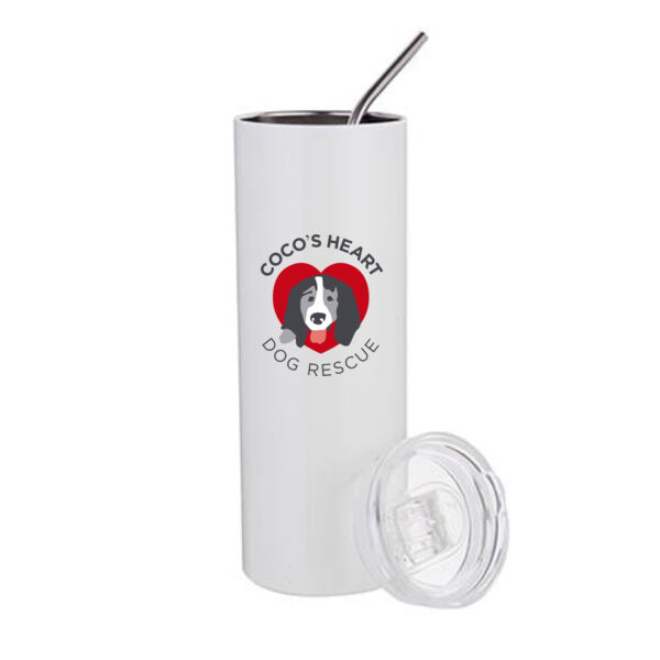 20 Oz Stainless Steel Tumbler with Straw & Lid - Sublimated Logos Thumbnail