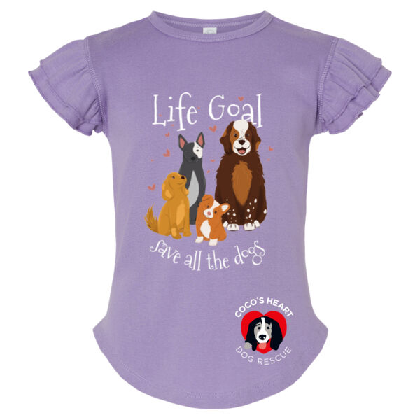 Rabbit Skins Toddler Flutter Sleeve Tee - Printed Logos Thumbnail