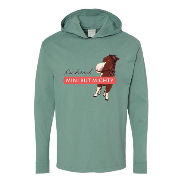 ComfortWash by Hanes Garment Dyed Jersey Hooded Long Sleeve T-Shirt - Printed Logos Thumbnail