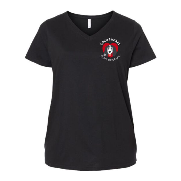 LAT Curvy Collection Women's Fine Jersey V-Neck Tee - Printed Logo Thumbnail
