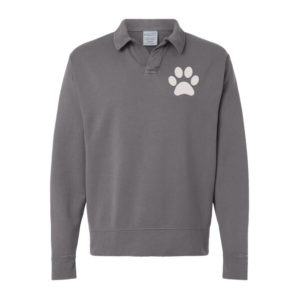 ComfortWash by Hanes Garment Dyed Polo Collar Sweatshirt - Embroidered Logos Thumbnail