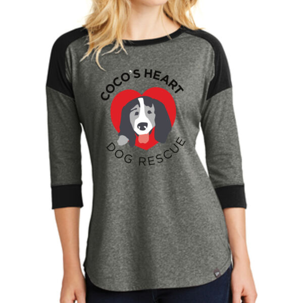 New Era Women's heritage Blend 3/4 Sleeve Baseball Raglan Tee - Printed Logo Thumbnail