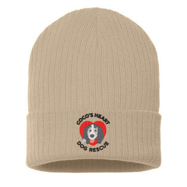 Sustainable Rib Cuffed Beanie - Embroidered Logo Thumbnail