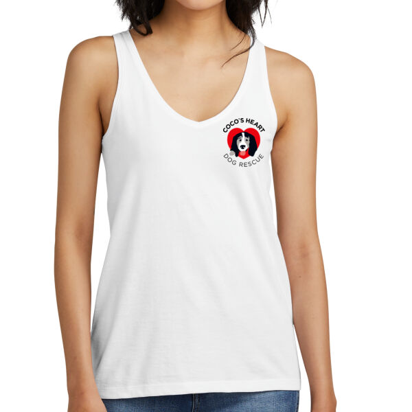 District® Women’s Perfect Blend® CVC V-Neck Tank - Printed Logo Thumbnail
