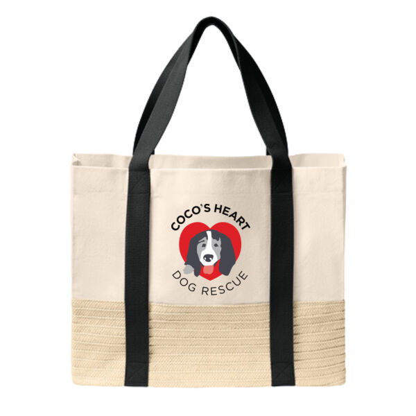 Port Authority® Straw Market Tote - Printed Logo Thumbnail