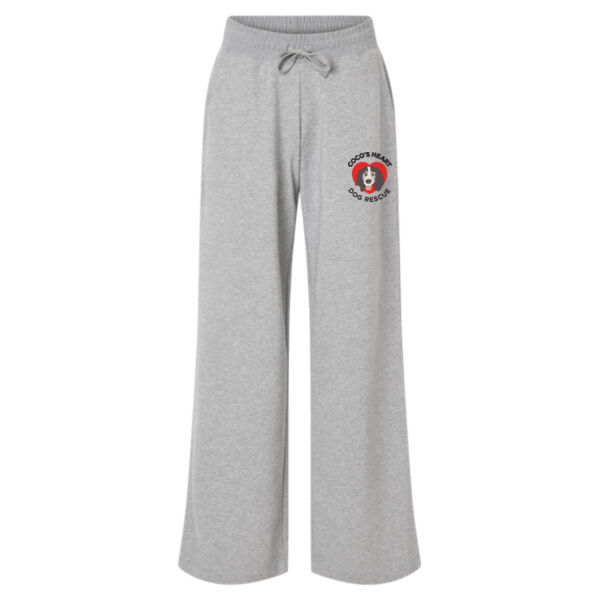 Women's French Terry Wide Leg Pants - Embroidered Logo Thumbnail