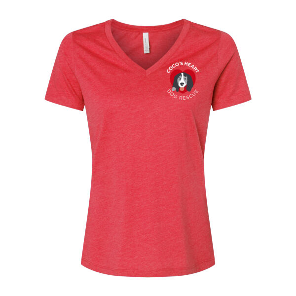 Women's Relaxed Heather CVC V-Neck Tee - Printed Logo Thumbnail